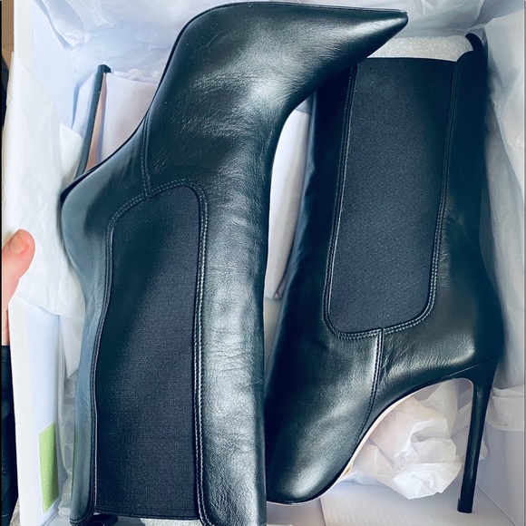 Schutz Zarina Boot Revolve Black Leather Stiletto - Picture 3 of 7